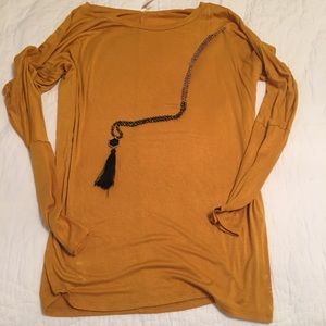 Mustard yellow dolman top